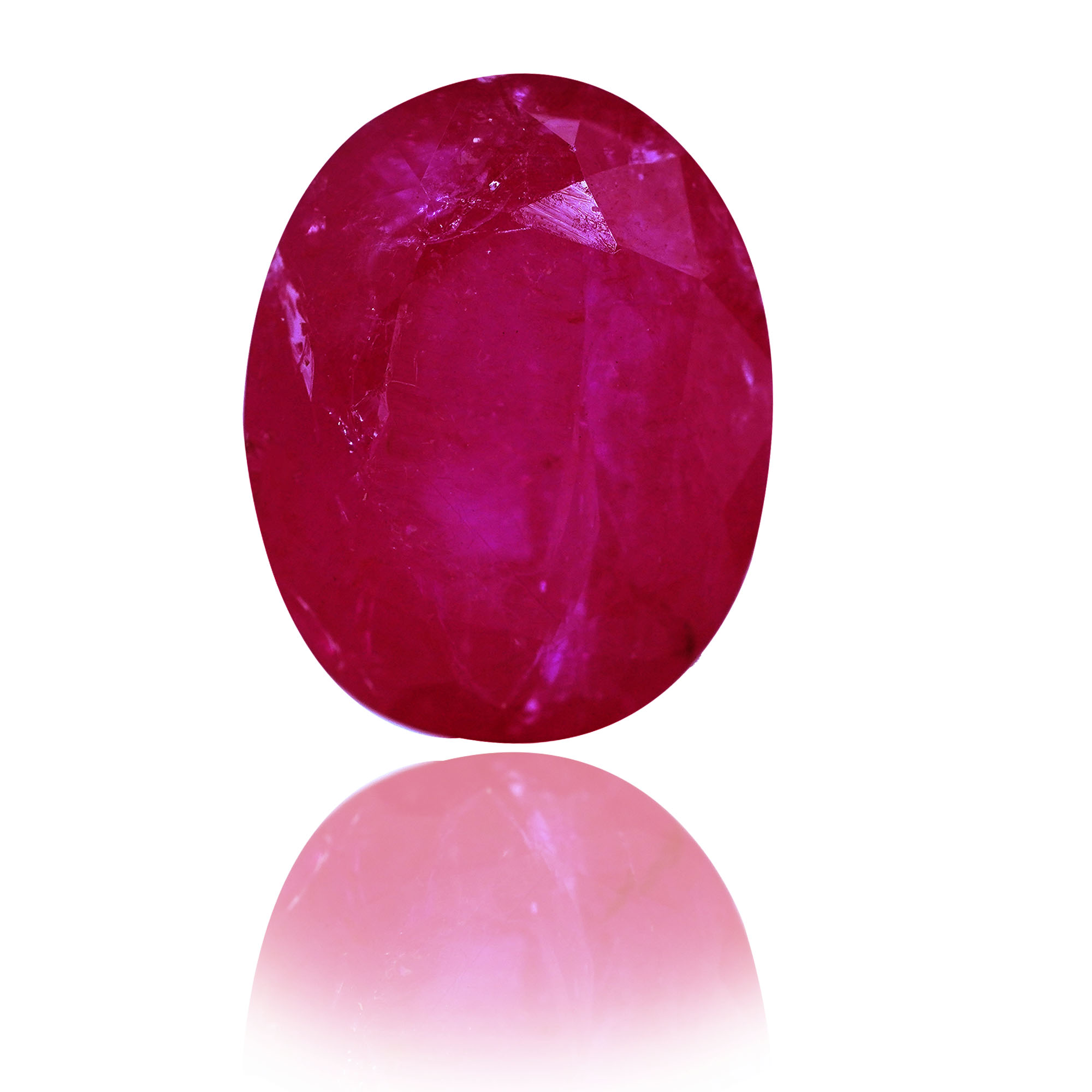 Natural Ruby (Manik) 2.4 Ct, Oval, Burma (Lot BUHR202) – IGTL Certified – front view thumbnail